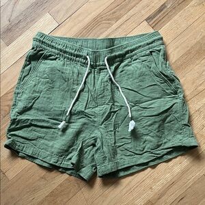 Old Navy Green High-Waist Drawstring Cotton Gauze Shorts